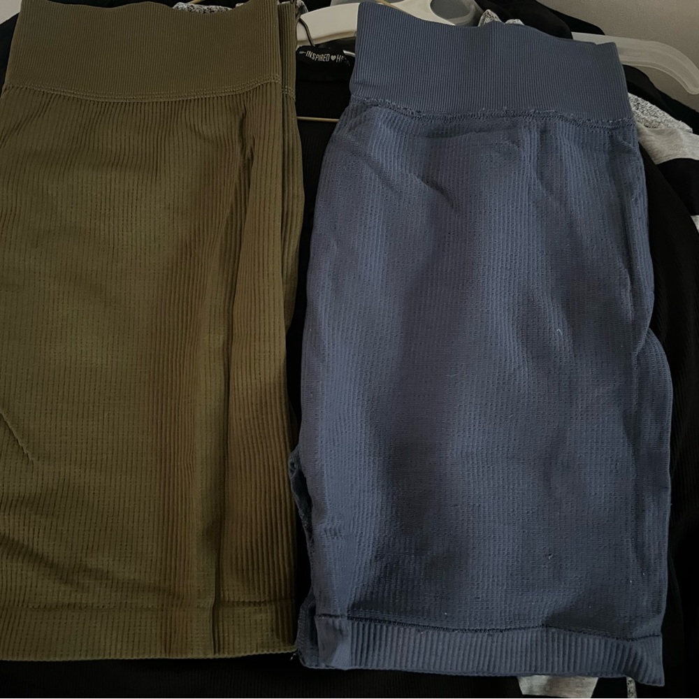 SO Women's Bike Shorts - Olive and Slate Blue